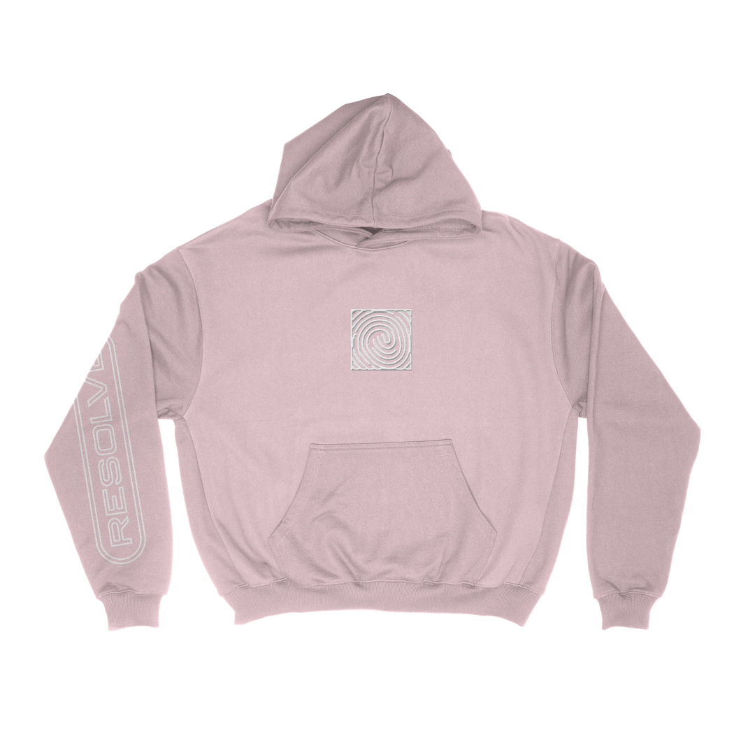 Human Logo Embroidered Pink Hoodie
