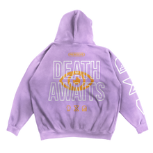 Load image into Gallery viewer, Death Awaits Lavender Hoodie
