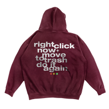 Load image into Gallery viewer, Move to Trash Burgundy Hoodie
