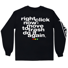 Load image into Gallery viewer, Move to Trash Black Longsleeve
